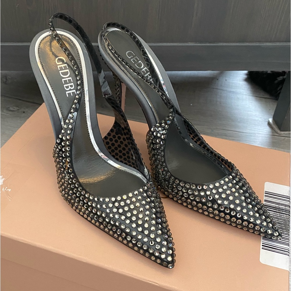 New Gedebe Women's Stella 105 Jelly Crystal Embellished High Heel Pumps 38.5